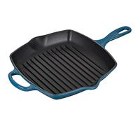 Le Creuset Sartén skillet cuadrada grill de hierro fundido, 26 cm, Deep Teal, 20183266420422