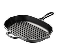 Le Creuset Sartén skillet oval grill de hierro fundido, 32 cm, Apto para todas las fuentes de calor, incluso inducción, Negro Mate, 20194320000422