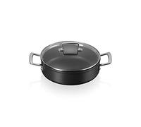 LE CREUSET Sauté antiadherente endurecida de 28 cm con tapa de cristal, 51113280010500