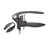 Le Creuset Set con sacacorchos profesional y cortacápsulas a juego, LM250, Extracción del tapón en botella de vino, Aluminio cepillado, Poliamida, Negro y Plateado, 49005000000700