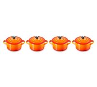 Le Creuset Set de 4 mini cocottes de cerámica de gres, 250 ml, ⌀ 10 cm, Volcanico, 79212100900100