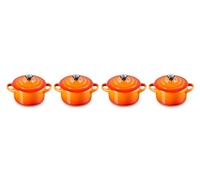 LE CREUSET Set de 4 mini cocottes de cerámica de gres, 250 ml, ⌀ 10 cm, Volcanico, 79212100900100