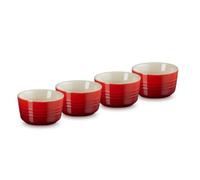 Le Creuset Set de 4 mini cuencos de cerámica de gres, 0, 1 L, Cerise, 79109100600000