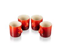 Le Creuset Set de 4 tazas s de cerámica de gres, 0, 35 L, Cereza, 79113350600000