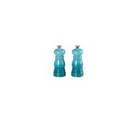 Le Creuset Set de Mini Molinillos de Sal y Pimienta, Plástico ABS, Mecanismo de Cerámica, Anticorrosión, Caribe, 96002500490000