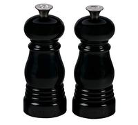 Le Creuset Set de Mini Molinillos de Sal y Pimienta, Plástico ABS, Mecanismo de Cerámica, Anticorrosión, Negro Onyx, 96002500140000