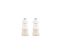 Le Creuset Set de Mini Molinillos de Sal y Pimienta, Plástico ABS, Mecanismo de Cerámica, Anticorrosión, Meringue, 44900117160000