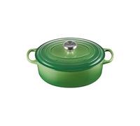 Le Creuset Signature 21178274082430 - Cacerola ovalada con tapa, 27 cm de diámetro, apta para todo tipo de fuegos e inducción, volumen: 4,1 l, 4,425 kg, bambú