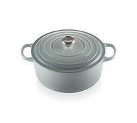 Le Creuset Signature - Cacerola redonda de hierro fundido esmaltado con tapa, 28 cm, 6,7 L, sal marina