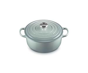Le Creuset Signature, fuente redonda de hierro fundido esmaltado con tapa, 20 cm, 2,4 litros, Sea Salt