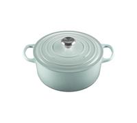 Le Creuset Signature, fuente redonda de hierro fundido esmaltado con tapa, 26 cm, 5,3 litros, Sea Salt