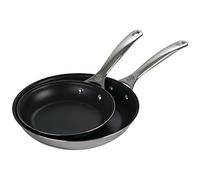 LE CREUSET Signature - Sartén antiadherente (2 piezas, 20 cm de diámetro, 26 cm de diámetro), color plateado