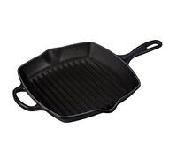 Le Creuset Signature Sartén de hierro fundido esmaltado con mango auxiliar y dos lados para verter, para todos los tipos de fogones y hornos, 26 cm, negro mate, 201832600