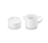 Le Creuset Stoneware Signature Cream & Sugar Set, Blanco, Crema: 300 ml, Azúcar: 226.8 g,