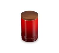 Le Creuset Signature - Salero y recipiente de almacenamiento con tapa de madera, 26 onzas, color cereza