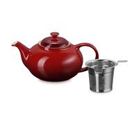 Le Creuset Tetera de gres con colador de acero inoxidable, Cerise