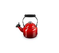 Le Creuset Tetera Demi de acero esmaltado con acabados metálicos, 1.25 cuartos de galón, color cereza