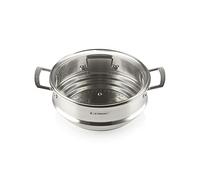 Le Creuset Vaporera con tapa de cristal, diámetro 24 cm, Acero inoxidable, 96101924001000