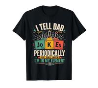 Le Cuento Chistes a papá periódicamente como Elemento Vintage del Día del Padre Camiseta gráfica económica, Hombre, Negro, L
