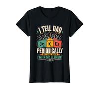 Le Cuento Chistes a papá periódicamente como Elemento Vintage del Día del Padre Camiseta gráfica económica, Mujer, Negro, M