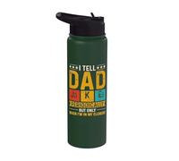 Le cuento chistes a papá periódicamente Día del Padre divertido para hombres Papá Stainless Steel Insulated Water Bottle