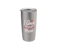 Le di mi corazón a la pizza - Amante de la pizza - Día de San Valentín Vaso térmico de acero inoxidable de doble pared