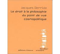 LE DROIT A LA PHILOSOPHIE DU POINT DE VUE COSMOPOLITIQUE: 0000