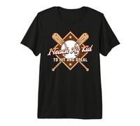 Le enseño a mi Hijo a Golpear y Robar un Divertido Juego de béisbol para papá y mamá Camiseta Premium