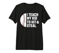 Le enseño a mi Hijo a Golpear y Robar un Divertido Juego de béisbol para papá y mamá Camiseta Premium