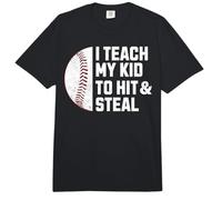 Le enseño a mi Hijo a Golpear y Robar un Divertido Juego de béisbol para papá y mamá Comfort Colors Adult Heavyweight T-Shirt