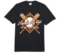 Le enseño a mi Hijo a Golpear y Robar un Divertido Juego de béisbol para papá y mamá Comfort Colors Adult Heavyweight T-Shirt