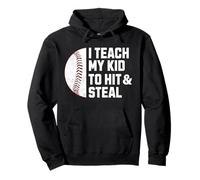 Le enseño a mi Hijo a Golpear y Robar un Divertido Juego de béisbol para papá y mamá Sudadera con Capucha