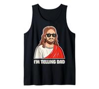 Le estoy diciendo a papá religioso cristiano fresco Jesús en gafas Camiseta sin Mangas