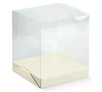 LE GEMME DI VENEZIA Caja transparente de PVC de 25 x 25 cm y 50 cm de altura. Caja de regalo para bodas de testigos