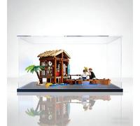 Le -go 75636 Windmill Village Cottage Model Set Acrylic Display Case Dustproof Clear Storage Box Compatible con Lego 75636 (Solo caja, No Model) (Negro)