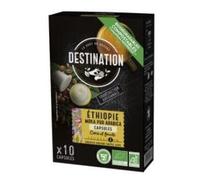 LE GOÛT DU VOYAGE DESTINATION Cápsulas de Café de Origen Etíope, Apto para Veganos, Café de Especialidad 100% Pur Arábica, Tostado Artesanalmente, Intensidad Alta