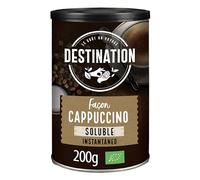 LE GOÛT DU VOYAGE DESTINATION - Capuchino Soluble BIO - 200 g - Café Soluble con Leche Desnatada y Azúcar de Caña - Textura Cremosa y Sabor Aromático