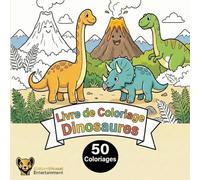 Le grand livre de coloriage de dinosaures pour enfants dès 2 ans :: Avec 50 motifs gigantesques (Format carré)