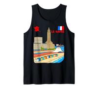 Le Havre Francia Skyline Retro Viajes Ilustración Camiseta sin Mangas