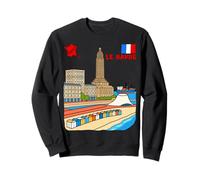Le Havre Francia Skyline Retro Viajes Ilustración Sudadera