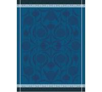 LE JACQUARD FRANÇAIS Elegante paño de cocina con estampado floral, mantel azul petróleo, tela decorativa con diseño de alcachofas, 100% algodón