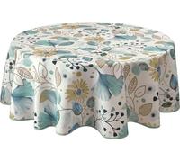 Le linge de Jules - Mantel Antimanchas (Redondo, 160 cm), Color Azul, Beige