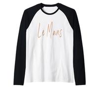 Le Mans France Diseño Elegante Vintage Camiseta Manga Raglan