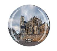 Le Mans Francia - Imán para nevera con cristal para regalo turístico
