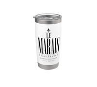 Le Marais Paris Francia Quartier Historique Negro Print Vaso térmico de acero inoxidable de doble pared
