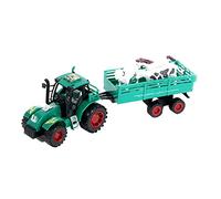 LE MONDE DE LA FERME - Tractor con Remolque y Animales - Granja - 021577A - 1/16 - Vehículo de Fricción - Modelo Aleatorio - Plástico - Juguete para Niños - Agricultura - Cultivar - A partir de 3 años