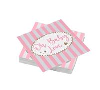 Le NAPPAGE ARTS DE LA MESA 20 Servilletas de guata 33 x 33 cm 3 capas Baby Love Rose