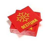 Le Nappage - Servilletas Regionales de Mesa Occitania - Servilletas de Papel Acolchado de 2 Capas - set de 50 Servilletas Occitane Formato 33 x 33 cm
