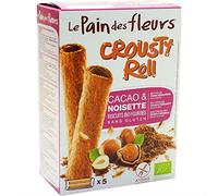 Le Pain des Fleurs Crousty Roll - Rollito de Crema de Cacao y Avellana Sin Gluten Bio 10 rollitos x 12,5 gr