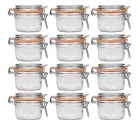 Le Parfait Super Terrine - Juego de 12 tarros de cristal transparente con tapa de cristal y anillo de goma (125 ml)